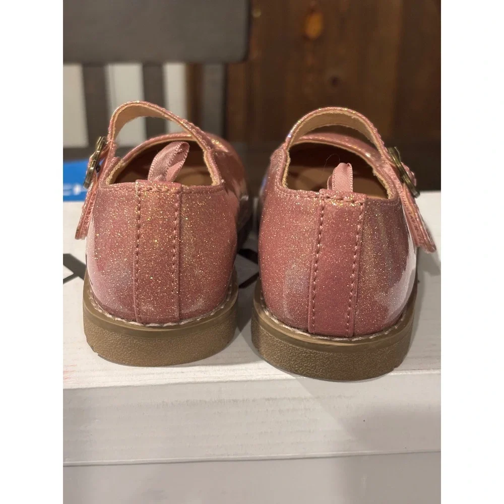 Old Navy Girls Pink Metallic Glitter Chunky Mary Jane Shoes Size 11 S/510605-00